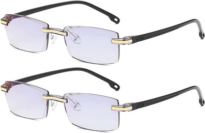 Augen Rimless (+2.50) Rectangle Reading Glasses(53 mm)