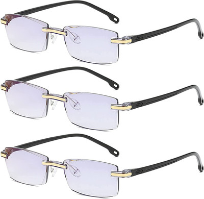 Augen Rimless (+2.50) Rectangle Reading Glasses(53 mm)