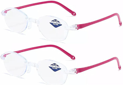 Augen Rimless (+3.50) Rectangle Reading Glasses(50 mm)