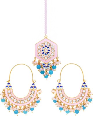 YELLOW CHIMES Alloy Gold-plated Pink, Blue Jewellery Set(Pack of 1)