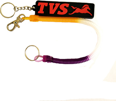 ShopTalk TVS High Quality Rubber & spring Hook Double Key Chain