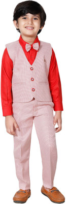 DKGF FASHION Boys Party(Festive) Shirt Trouser(Red)