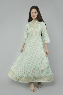 SN STUDIO Anarkali Gown(Light Green)
