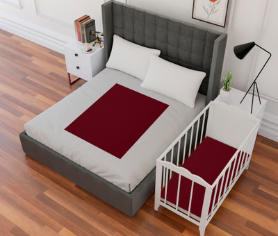 AVI Fitted Single Size Breathable, Stretchable, Waterproof Mattress Cover(Maroon)