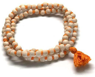 SRI BATUK Natural Tulsi Mala (15cm) and Gaumukhi Combo For Jaap Wood Chain