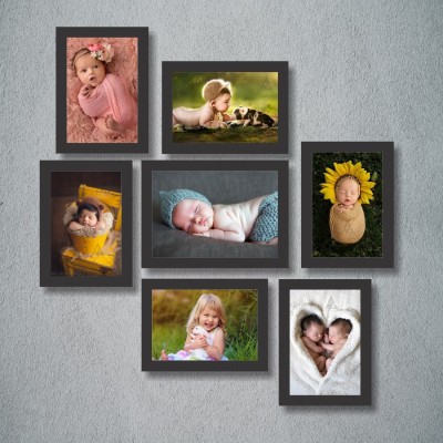 CDM Wood Wall Photo Frame(Black, 7 Photo(s), 4x6-6 5x7-1)