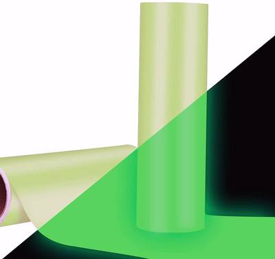 True-Ally Glow in The Dark Vinyl Roll 12'' x 48" inch Luminous Radium Permanent Adhesive Vinyl for DIY Decal Stickers Gifts Unruled 12 inch x 48 inch 130 gsm Inkjet Paper