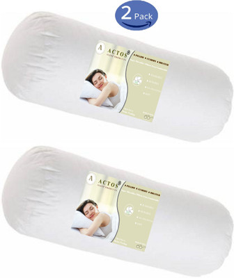 ACTOS Round Microfibre Solid Bolster Pack of 2(White)