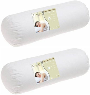 ACTOS Microfibre Solid Bolster Pack of 2(White)