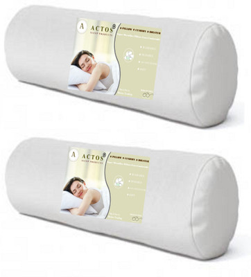 ACTOS Round Microfibre Solid Bolster Pack of 2(White)
