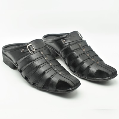 IndiForce Men Black Sandals