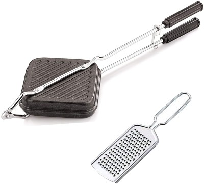 Brittneymart Nonstick Grill Sandwich Toaster & Cheese Grater Grill(Black)