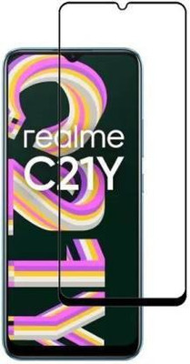 MOBIGENIX Edge To Edge Tempered Glass for REALME C21Y(Pack of 1)