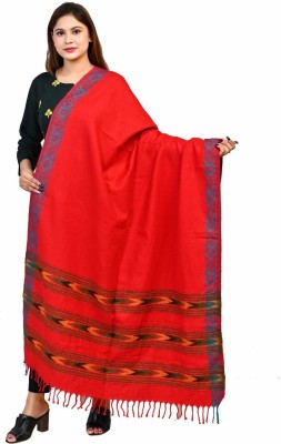 Royal-E-Kashmir Wool Self Design Women, Men Shawl(Multicolor)