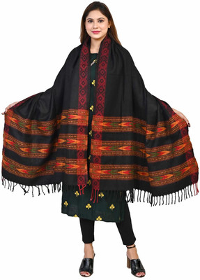 BE SWADESHI Wool Self Design Women, Men Shawl(Black)
