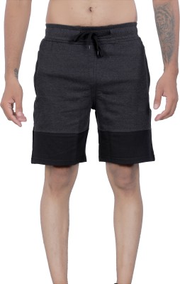 Kore Cloting Point Solid Men Black Regular Shorts