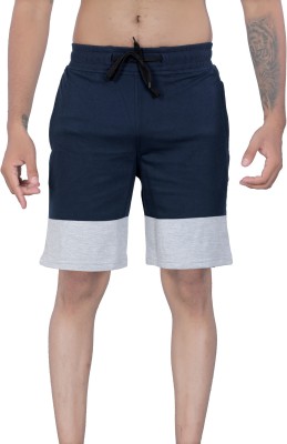 Kore Cloting Point Solid Men Blue Regular Shorts