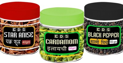 EDS Cardamom-50gm/Black Pepper-100gm/Star Anise-40gm (Total 190gm)(3 x 63.33)