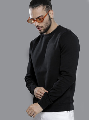 Leotude Full Sleeve Solid Men Sweatshirt