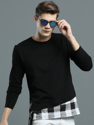 MANIAC Printed Men Round Neck White, Black T-Shirt