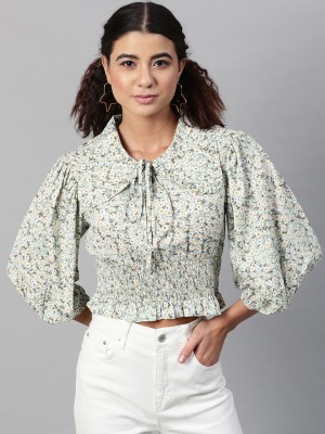 STREET9 Casual Printed Women Green Top