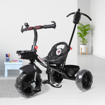 Stepupp STP BLACK HANDLE FOR KIDS FRONT AND BACK BASKET-01 Tricycle(Black)