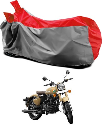 Ascension Two Wheeler Cover for Royal Enfield(Classic 350, Red, Grey)