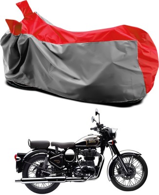 Ascension Two Wheeler Cover for Royal Enfield(Classic Chrome, Red, Grey)