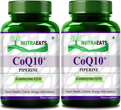 NutraEats Natural Coenzyme Q-10 Rich in Antioxidant, Pro(2 x 60 Capsules)