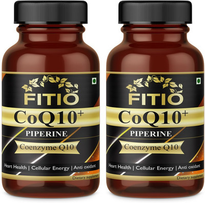 FITIO Coenzyme (coq10) 120mg with Piperine 5mg Energy Premium(2 x 60 Capsules)