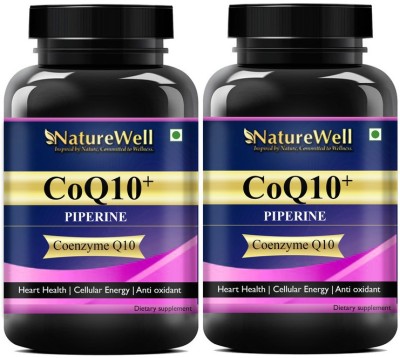 Naturewell Coenzyme (coq10) 120mg with Piperine 5mg for Energy Premium(2 x 60 Capsules)