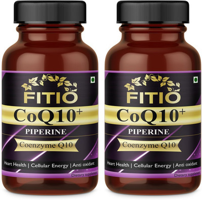 FITIO Natural Coenzyme Q-10 Rich in Antioxidant, Promotes Energy Premium(2 x 60 Capsules)