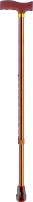 AMAZECARE Premium Aluminium Imported Walking Stick With ABS Handle L Type Universal Size Walking Stick For Old Age (Men & Women) (Brown) Walking Stick