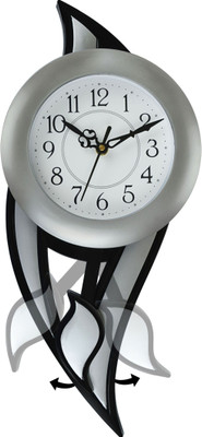 HorseHead Analog 42.5 cm X 17.5 cm Wall Clock(Silver, With Glass, Pendulum)