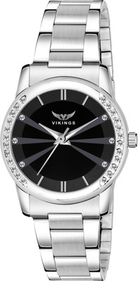 VIKINGS VK-LR-062-BLK-CHN DIAMOND WATCH Analog Watch  - For Girls