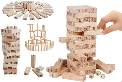 Viradiya's Toys Jenga Blocks Timber Tower Tumbling Game for Kids and Adults, Jenga Game Traditional Classic Jenga (Number)(Multicolor)