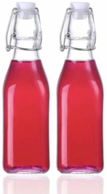 SNEHANSH SN-GLASS BOTTLE BEER 250 ML-SQUARE- 2 PCS 250 ml Bottle(Pack of 2, Clear, Glass)