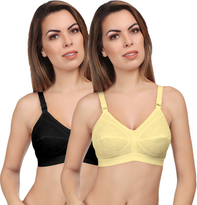 Eve's Beauty by Eve's Beauty Full Coverage Women Full Coverage Non Padded Bra(Black, Beige)