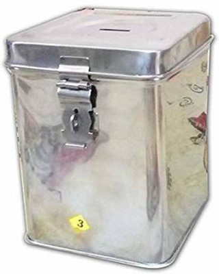 for lifestyle square shape piggy bank set of 1(1003 Coin Bank(Silver)