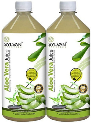 SYLVAN AYURVEDA ALOE VERA JUICE IMMUNITY BOOSTING, IMPROVE DIGESTION AND BALANCES HARMONS | PACK OF 2L ( SET OF 2 )(2 x 1000 ml)