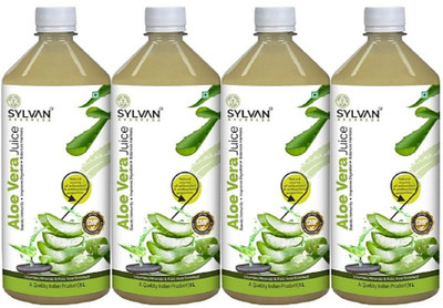 SYLVAN AYURVEDA ALOE VERA JUICE FOR IMMUNITY BOOSTING, IMPROVE DIGESTION AND FOR BALANCES HARMONS | PACK OF 4(4 x 1000 ml)