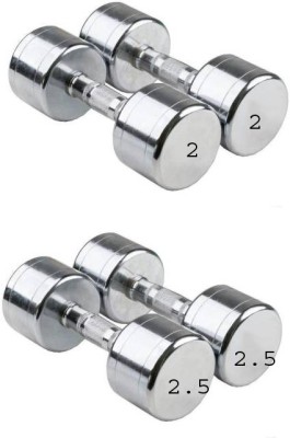 YMD Pair Of 2Kgx2, 2.5Kgx2 Combo Steel Dumbbell Fixed Weight Dumbbell(9 kg)