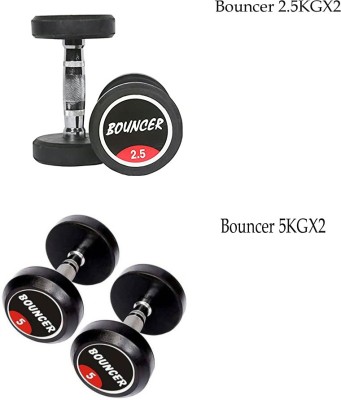 YMD Pair of 2.5Kgx2, 5Kgx2 Bouncer Dumbbell Fixed Weight Dumbbell(15 kg)