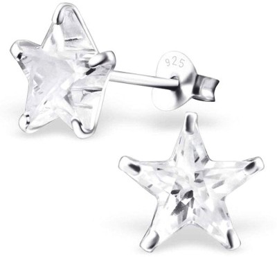 jsaj STAR TOPS Zircon Silver Stud Earring