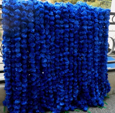 Ecozias Artificial Flower, Garlands for Office, Home, Diwali, Navratri Decoration Pack of 10 blue fabric Garland(Blue)
