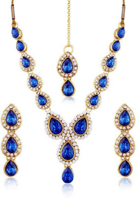 CATALYST Crystal Gold-plated Blue Jewellery Set(Pack of 1)