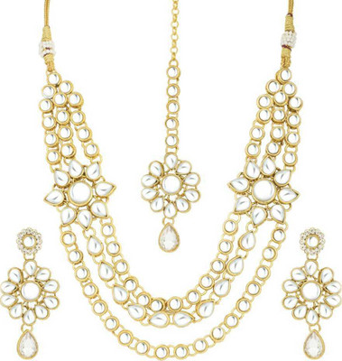 CATALYST Crystal Gold-plated White Jewellery Set(Pack of 1)