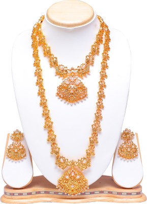 Swarajshop Brass, Copper, Alloy Gold-plated Gold, White Jewellery Set(Pack of 1)