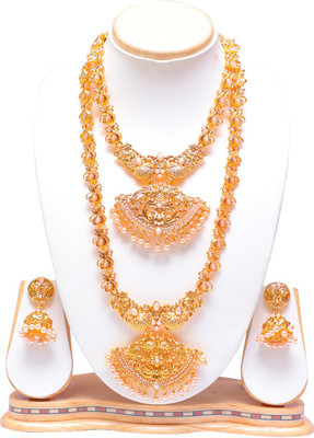 Ethnicking Brass, Copper, Alloy Gold-plated Gold Jewellery Set(Pack of 1)