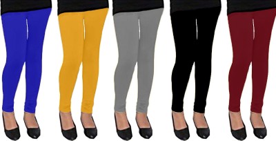 F A T A H Legging For Baby Girls(Black Pack of 5)